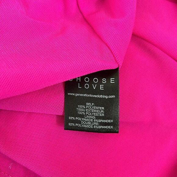 Generation Love Monet Cowl Neck Spaghetti Strap Cami in Hot Pink Sequin size S - Picture 9 of 9